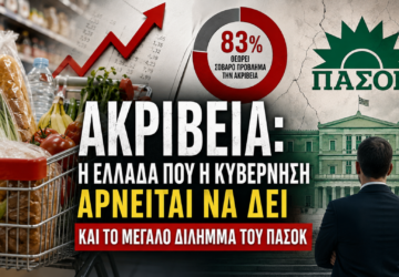 Ακρίβεια στην Ελλάδα: 83% προβληματίζεται από τις τιμές – Το μεγάλο δίλημμα του ΠΑΣΟΚ